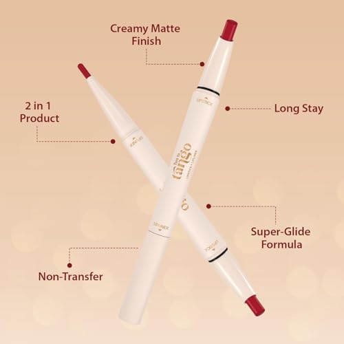 PREMIUM Two To Tango Lip Liner + Lipstick Duo |Non-Transfer |Long Stay | Creamy Matte Finish| Super-glide formula | Non-drying |For Sensational lip look, Red Magic-01 SH-7711