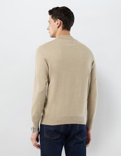 U.S.Polo Association Men's Solid Regular Fit Sweater (USSWE2449_Beige_2XL)