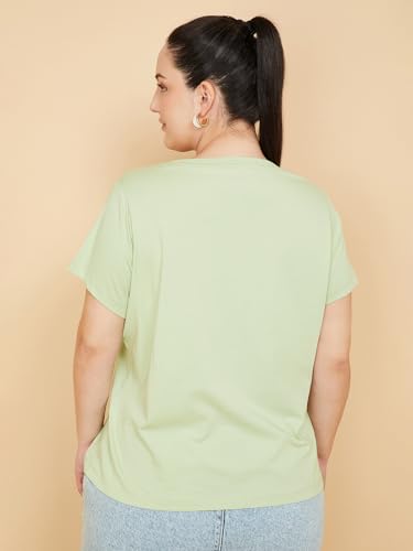 Max Women Printed T-Shirt (Green_4XL)