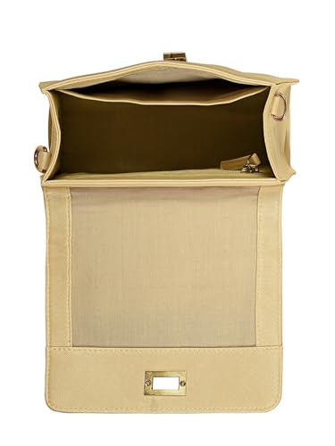 eske Sofia Vegan Leather Shoulder Bag (Gold Saffiano)