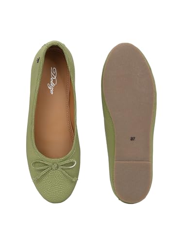 Delize Light Green Women Reptile Print Ballerina -38