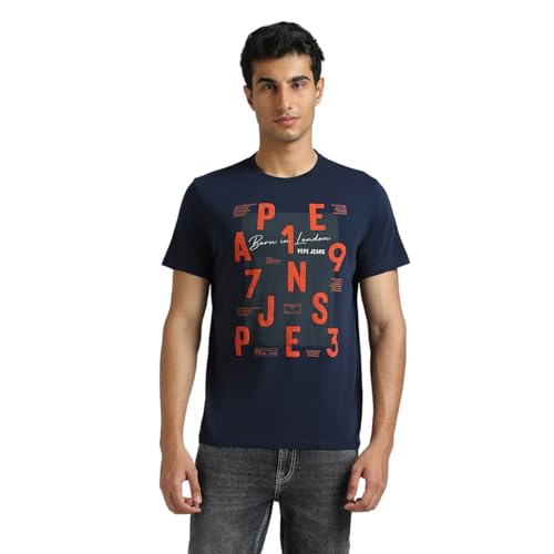 Pepe Jeans Men's Slim Fit T-Shirt (PM509828_Navy