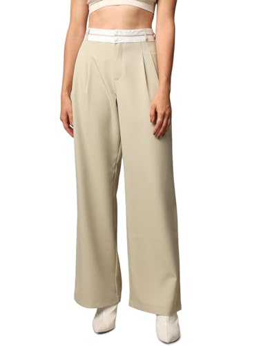 ONLY Women Solid Regular Fit Casual Green Regular Pants