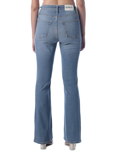ONLY Women's Solid Slim Fit High-Rise Blue Jeans