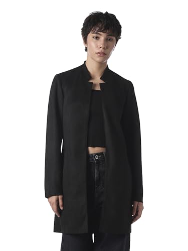 ONLY Women's Solid Regular Fit Black Coat