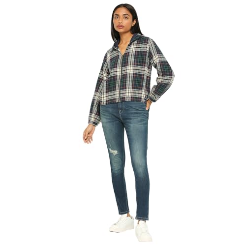 Pepe Jeans Women's Relaxed Fit Shirt (PL304787_Green_Multicolour
