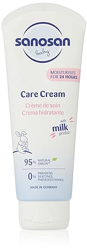 Sanosan Baby Care Cream with Milk Protein – Daily Moisturizing Cream for Face & Body, Gentle Formula for Newborns & Delicate Skin – 100g