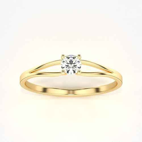 VALANOVA Hallmarked 18K Gold & Certified Lab Grown Diamond 0.17cts | Ring For Women's/Girls | Stylish & Elegant | VGR0357 | Ring Size: 13