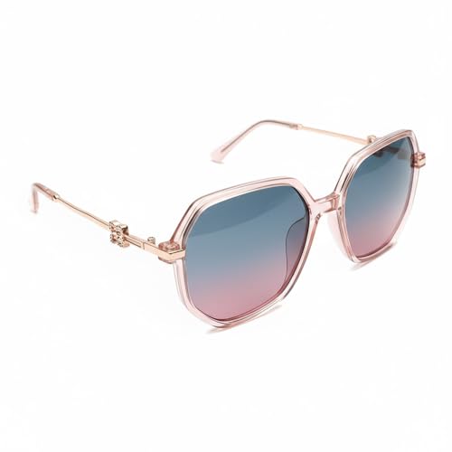 HASHTAG EYEWEAR Women Branded Latest and Stylish Sunglasses | Polarized and 100% UV Protected |Women Goggles| (Hexagonal, Pink)