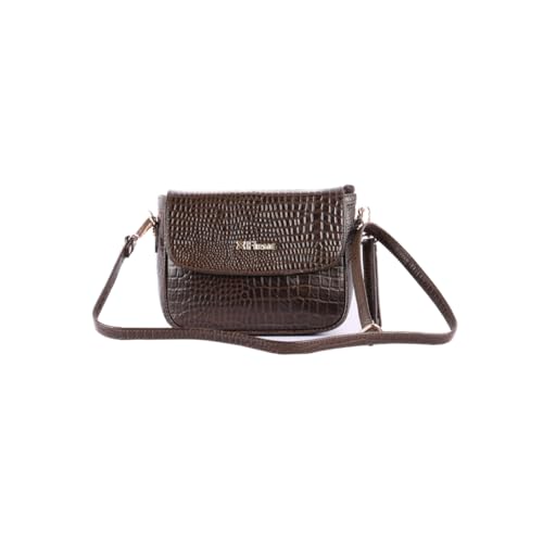 Firme Croco Women's Leather Sling Bag | Sling Bag for Women | Lightweight | Black (M Green)