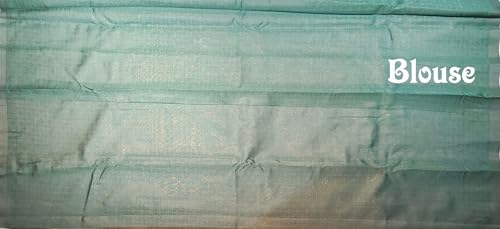 SREE KUMARAN Women's Kanchipuram Kubera Silk Pure Pattu Saree - Peacock Border With Blouse (VSK569-7)