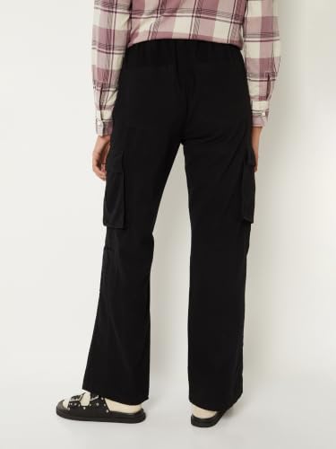 Max Women Solid Cargo Jeans (Black_XL)