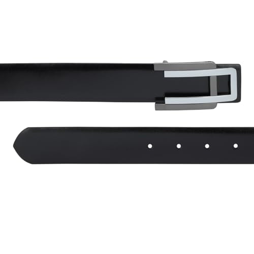 Da Milano Press Pin Leather Belt for Men - Black (Size- 80 cm)