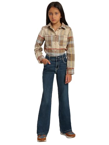 VERO MODA Girl's Solid Bootcut High Rise Blue Jeans