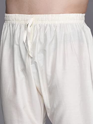 Manyavar Kurta Set For Men, Full Sleeves Mandarin Collar Ethnic Kurta Set For Engagement, Wedding, Party Solid (Blue, 2XL)