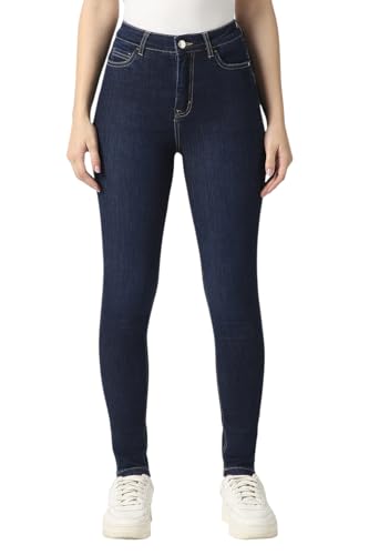 Women Navy Mid Wash Jeans