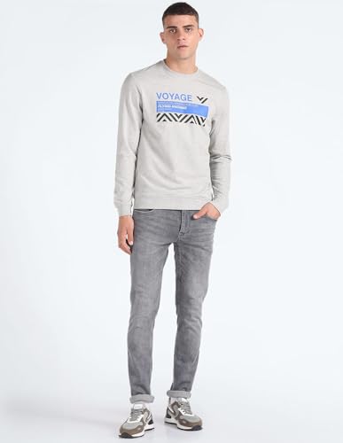 Graphic Print Heathered Sweatshirt