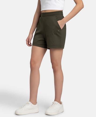 Jockey A157 Womens Super Combed Cotton Rich Straight Fit Shorts with Side Pockets_Deep Depths_L