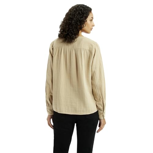 Levi's Women's Textured Beige V Neck Top