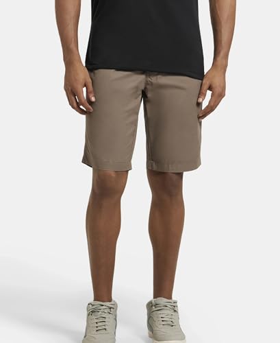 Jockey Men's Cotton Shorts (Pack of 1) (1203_Dark Khaki_M_Dark Khaki_M)