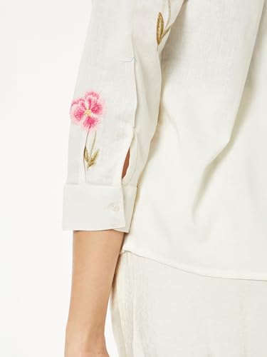 Max Women Embroidered Shirt(White_S)