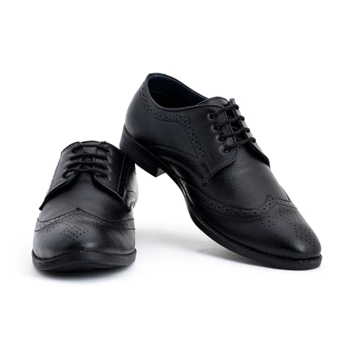 Khadim's Black Formal Derby Brogue Shoe for Men (7236266)