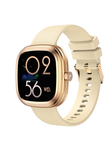 Fastrack Ryz Women Smart Watch with 1.72” Super Ultra VU Display,Dynamic 60Hz Refresh Rate,AI Voice,Functional Crown,1ATM,BT Calling,HRM,SpO2 & Multiple Menu Styles,24/7 Health Suite - Light Beige