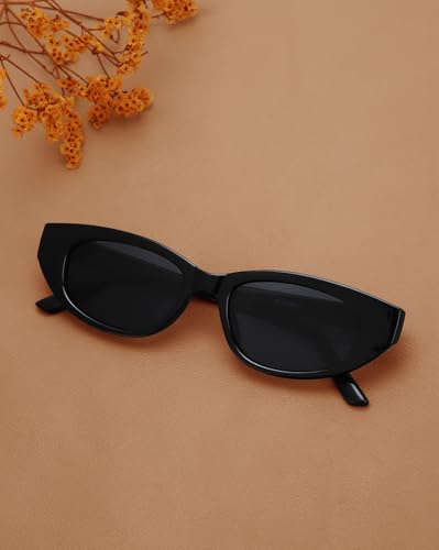 Black Toned with Black Polarised Lens Cat Eye Sunglass