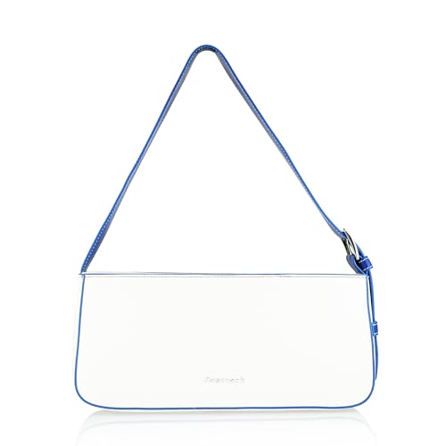Fastrack Solid PU Zipper Closure Women's Casual Shoulder Bag (Blue, MEDIUM)