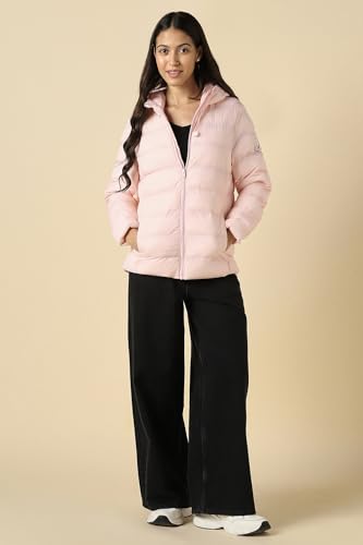 Women Pink Solid Casual Jacket