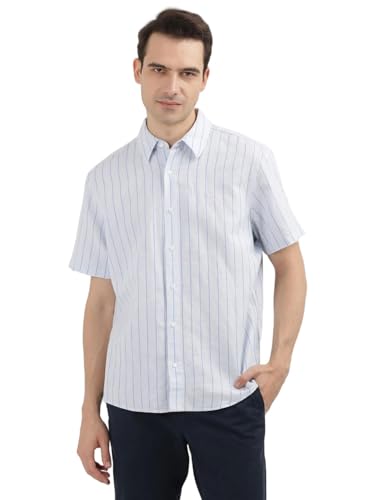Calvin Klein Jeans Men's Striped Regular Fit Shirt (40BM134450_Skywriting