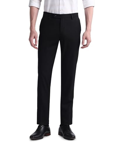 Arrow Dobby Tailored Fit Trousers Black