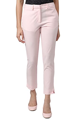 Women Pink Solid Casual Slim Fit Trousers