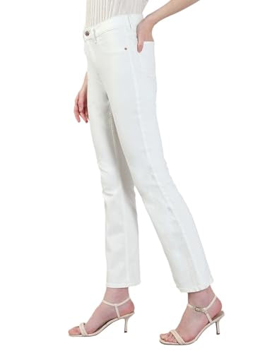 VERO MODA Women's Bootcut Fit High Rise White Jeans