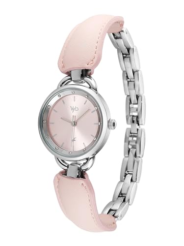 Fastrack Vyb Muse with Quartz Analog Pink Dial Steel PU Leather & Alloy Strap Watch for Girls - FV60114SD01W