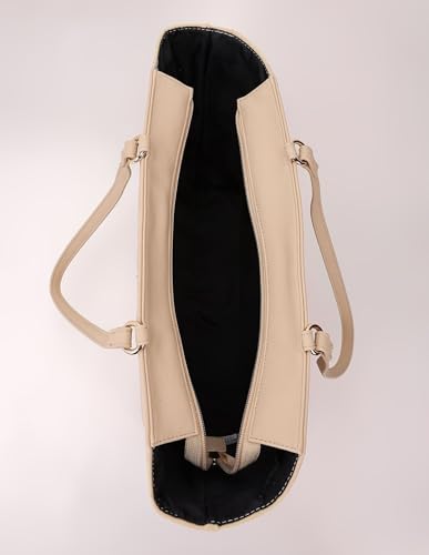 Tommy Hilfiger Solid Beige Pu Tote Bag