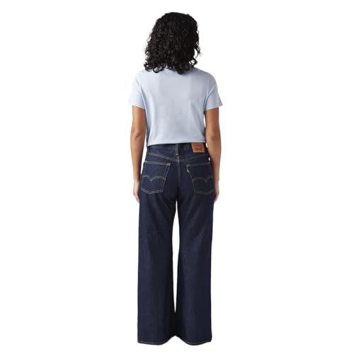 Levi's Women's Dark-Blue Loose Bootcut Fit Mid Rise Jeans