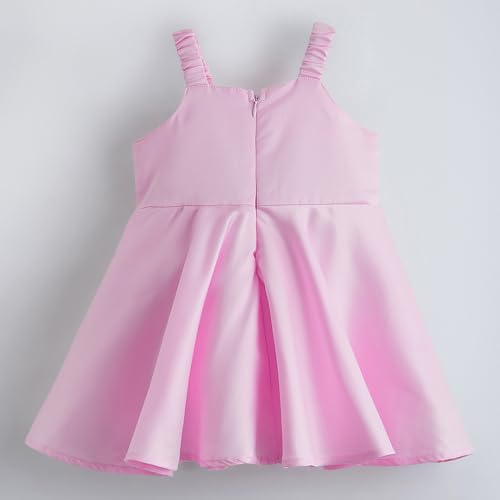 Hopscotch Oversized Bow Applique Dress For Ages (12-18 Months)