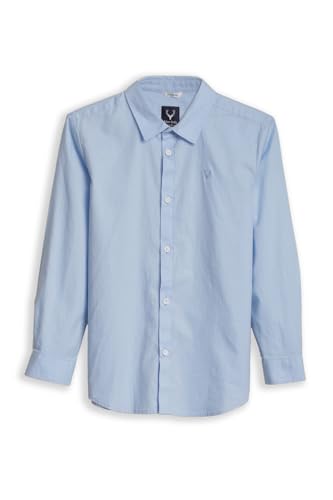 Boys Light Blue Solid Casual Shirt