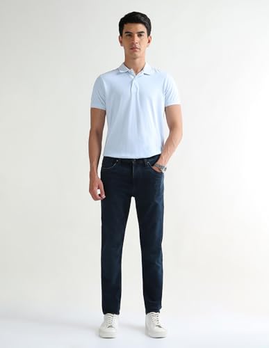 Arrow Newyork Men's Soho Slim Tapered Fit Stone Washed Jeans