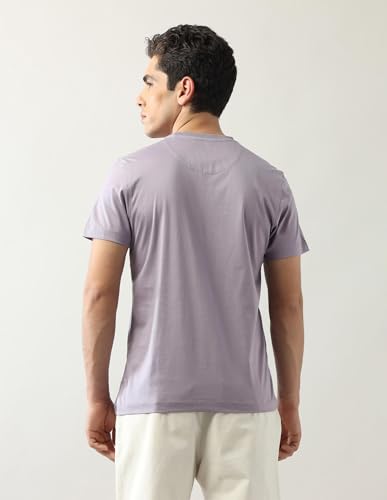 Arrow New York Men's Regular Fit T-Shirt (ANAJTS3116_Lavender