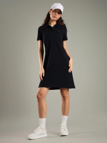 Tommy Hilfiger Cotton Polo Collar T-Shirt Dress Navy