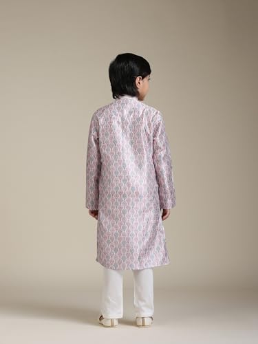 Manyavar Boys Art Silk Printed Kurta Pyjama Set (2pcs)(4-5 years)