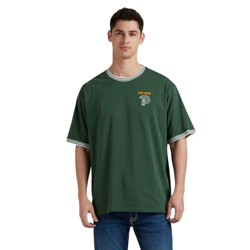Pepe Jeans Men's Oversized Fit T-Shirt (PM509840_Green_Bottle