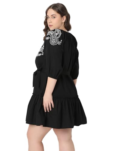 VERO MODA Curve Women Black A-Line Dress