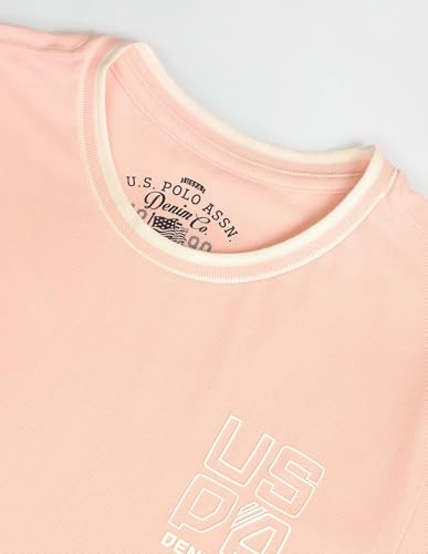 U.S. POLO ASSN. Mens Graphic Round Neck HS T-Shirts (UDTSHS0740_Pink_XL)