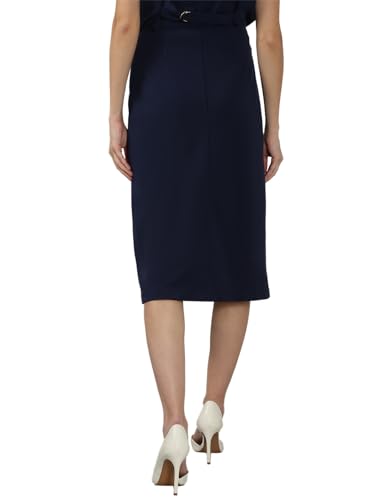 VERO MODA Women's Bodycon High-Rise Navy Blue Skirt
