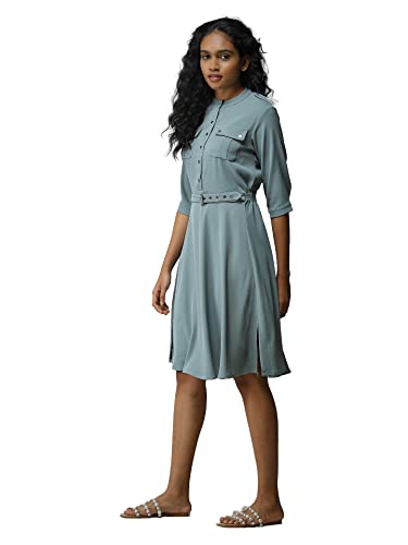 Label RITU KUMAR Mint Solid Shirt Dress