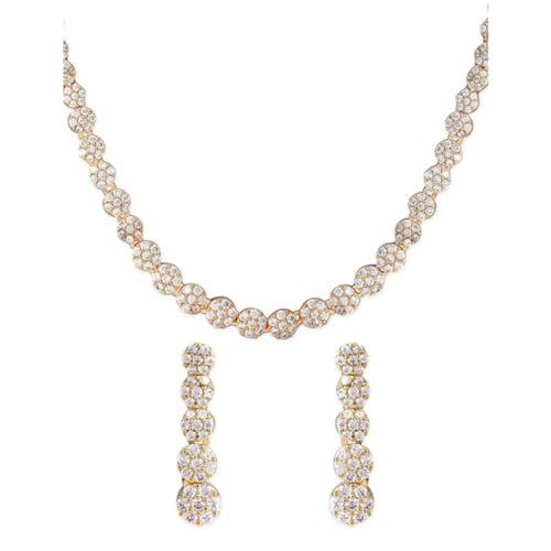 Rubans 22K Gold Polish AD Necklace set For Women
