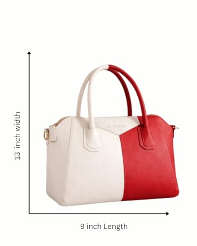 GABAYA Verisse Vegan Leather Handbag for Women | Dual Tone Structured Top Handle Bag | Stylish Designer Purse for Office, Party & Daily Use